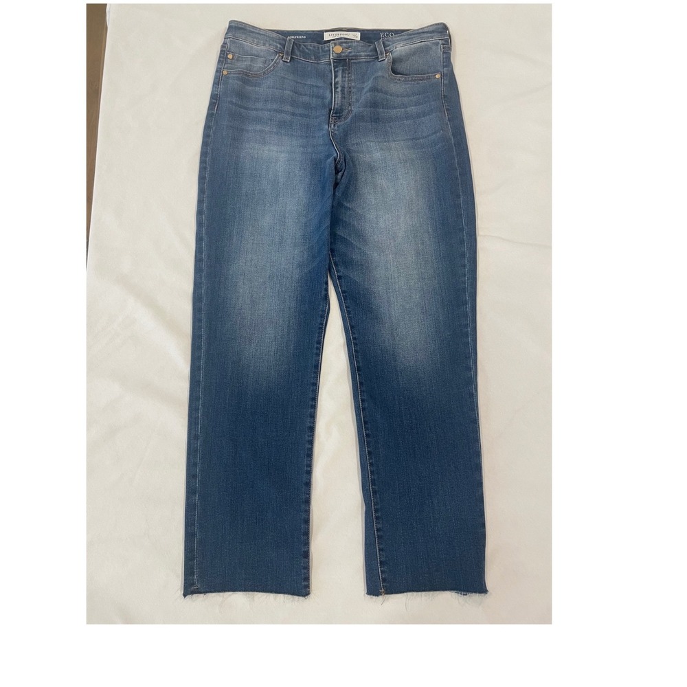 Liverpool Los Angeles Eco Logical The Girlfriend Jeans Raw Hem Medium Wash 14/32 - Picture 4 of 11
